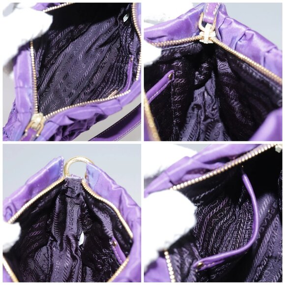 PRADA Accessory Pouch Nylon Purple Gold Auth - Picture 13 of 15